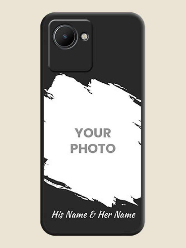 Custom Grunge Brush Strokes on Photo on Space Black Soft Matte Back Cover - Realme C30s - alternate view