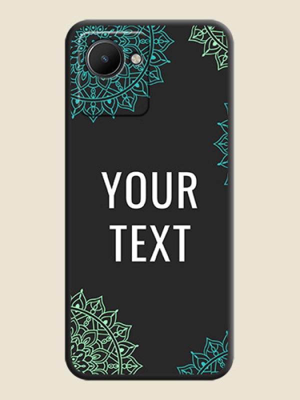 Custom Your Name with Floral Design on Space Black Custom Soft Matte Back Cover - Realme C30s - alternate view