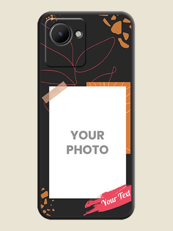 Custom Orange Photo Frame on Space Black Custom Soft Matte Phone Back Cover - Realme C30s - alternate view