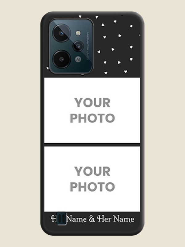 Custom Miniature Love Symbols with Name on Space Black Custom Soft Matte Back Cover - Realme C31 - alternate view