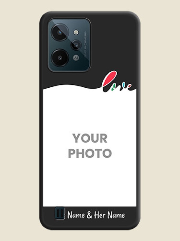 Custom Fall in Love Pattern with Picture on Photo on Space Black Soft Matte Mobile Case - Realme C31 - alternate view