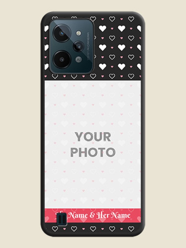 Custom White Color Love Symbols with Text Design on Photo on Space Black Soft Matte Phone Cover - Realme C31 - alternate view