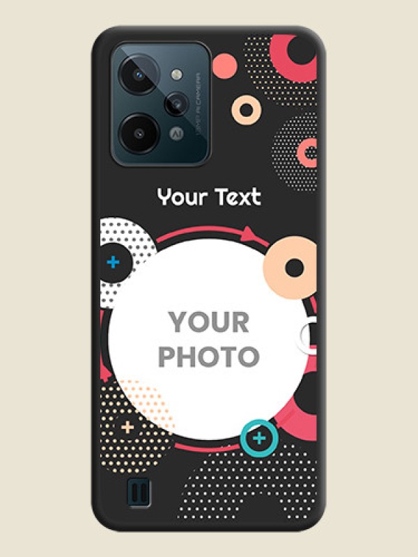 Custom Multicoloured Round Image on Personalised Space Black Soft Matte Cases - Realme C31 - alternate view
