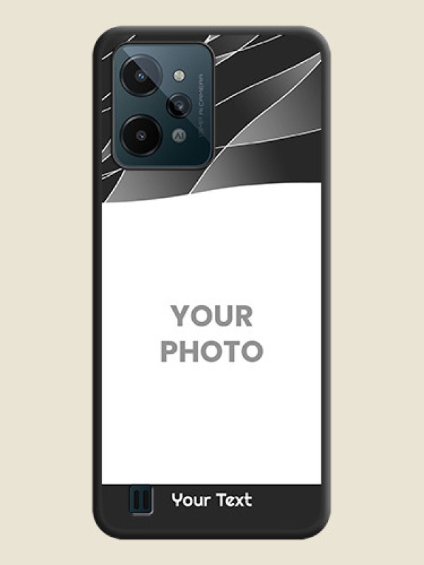 Custom Mixed Wave Lines on Photo on Space Black Soft Matte Mobile Cover - Realme C31 - alternate view