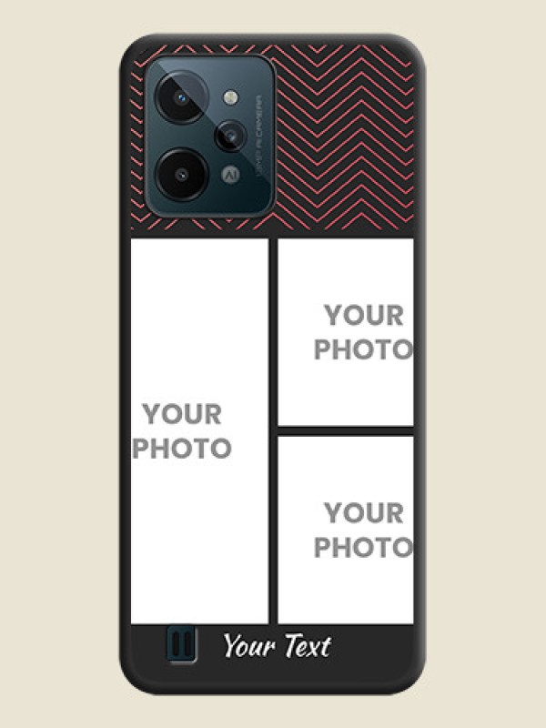 Custom Wave Pattern with 3 Image Holder on Space Black Custom Soft Matte Back Cover - Realme C31 - alternate view