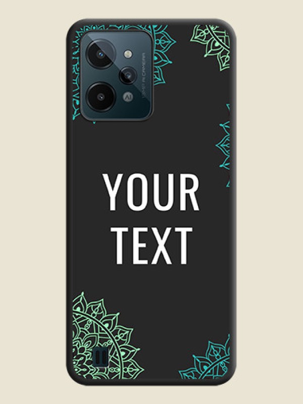 Custom Your Name with Floral Design on Space Black Custom Soft Matte Back Cover - Realme C31 - alternate view
