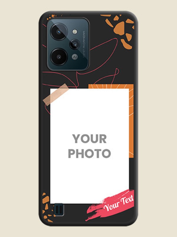 Custom Orange Photo Frame on Space Black Custom Soft Matte Phone Back Cover - Realme C31 - alternate view