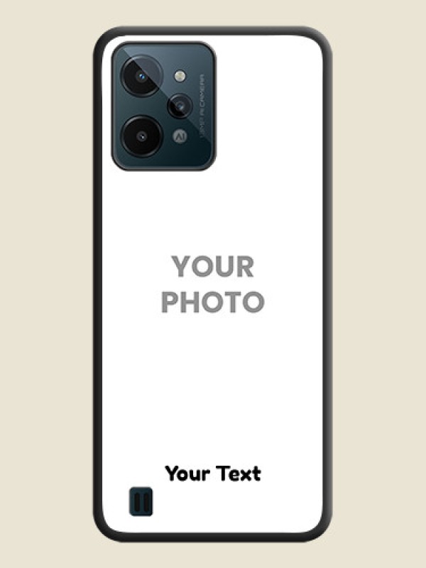 Custom Full Single Pic Upload With Text On Space Black Personalized Soft Matte Phone Covers -Realme C31 - alternate view