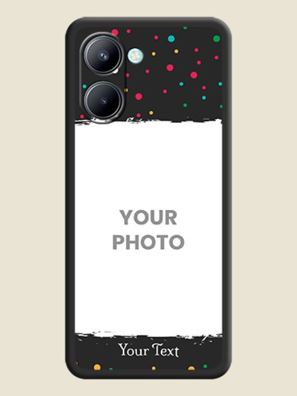 Custom Multicolor Dotted Pattern with Text on Space Black Custom Soft Matte Phone Back Cover - Realme C33 2023 - alternate view