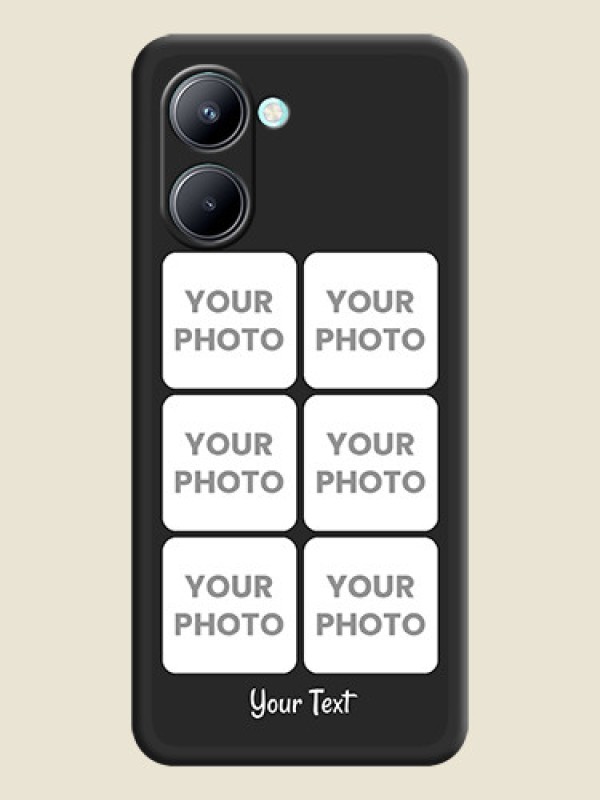 Custom Floral Art with 6 Image Holder on Photo on Space Black Soft Matte Mobile Case - Realme C33 2023 - alternate view