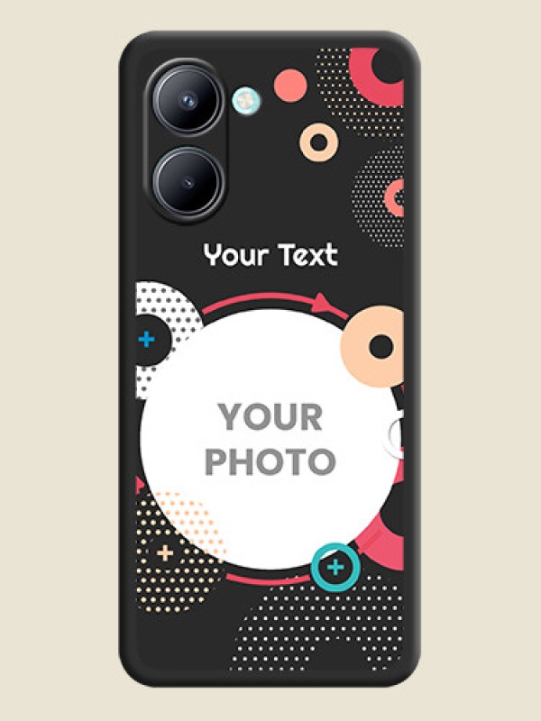 Custom Multicoloured Round Image on Personalised Space Black Soft Matte Cases - Realme C33 - alternate view