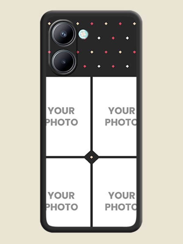 Custom Multicolor Dotted Pattern with 4 Image Holder on Space Black Custom Soft Matte Phone Cases - Realme C33 - alternate view