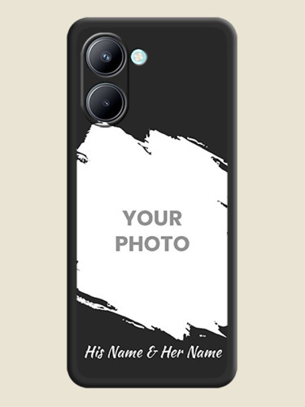 Custom Grunge Brush Strokes on Photo on Space Black Soft Matte Back Cover - Realme C33 - alternate view