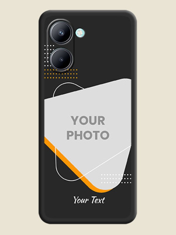 Custom Yellow Triangle on Photo on Space Black Soft Matte Phone Cover - Realme C33 - alternate view
