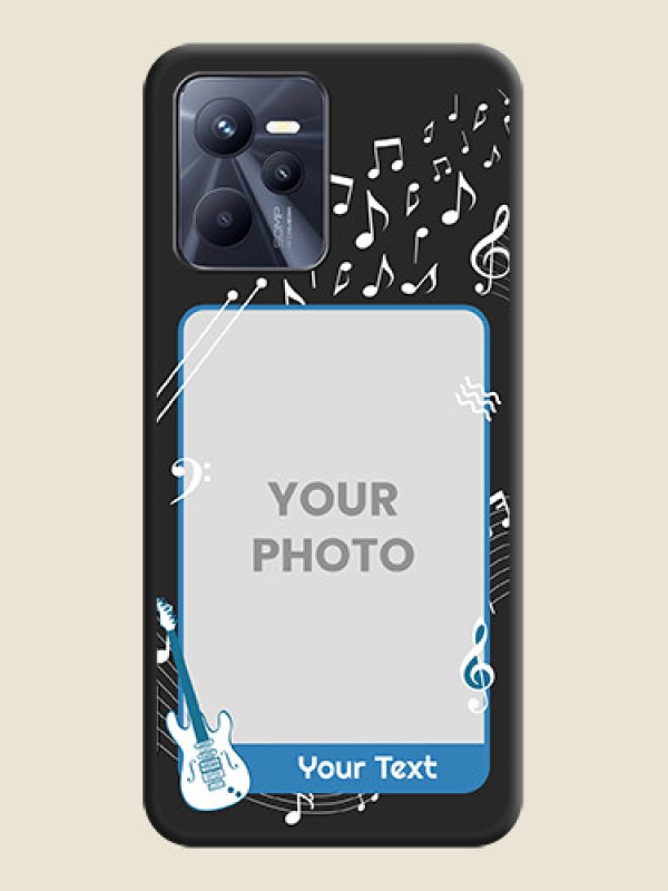 Custom Musical Theme Design with Text on Photo on Space Black Soft Matte Mobile Case - Realme C35 - alternate view
