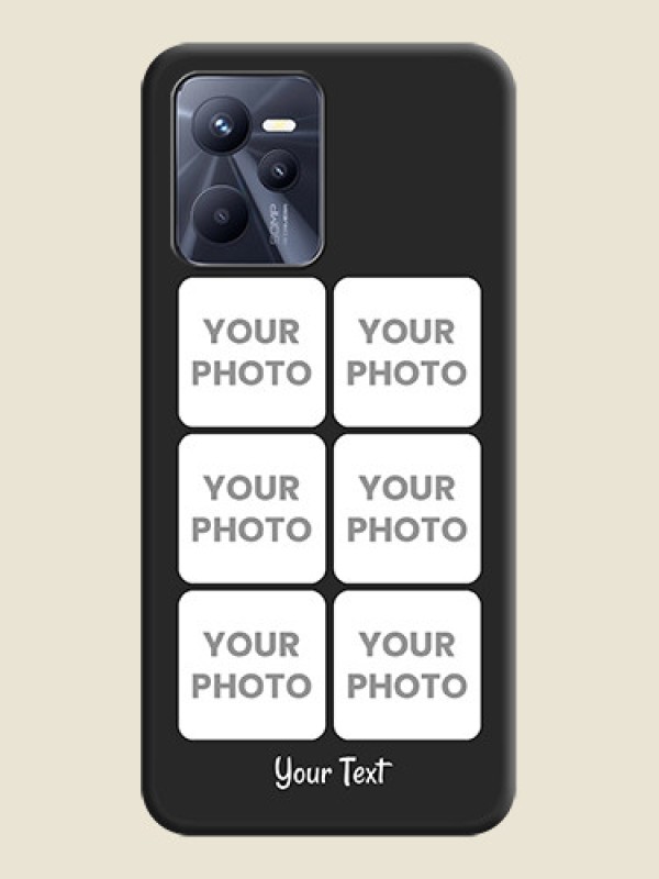 Custom Floral Art with 6 Image Holder on Photo on Space Black Soft Matte Mobile Case - Realme C35 - alternate view
