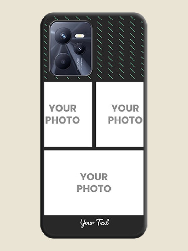Custom Cross Dotted Pattern with 2 Image Holder  on Personalised Space Black Soft Matte Cases - Realme C35 - alternate view