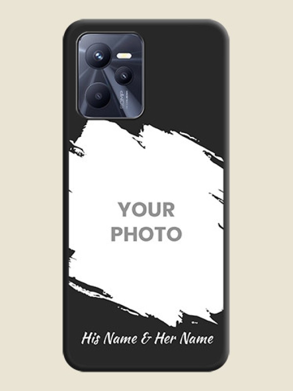Custom Grunge Brush Strokes on Photo on Space Black Soft Matte Back Cover - Realme C35 - alternate view