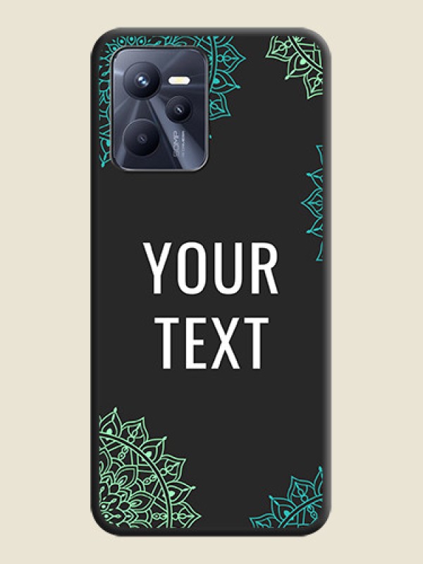 Custom Your Name with Floral Design on Space Black Custom Soft Matte Back Cover - Realme C35 - alternate view