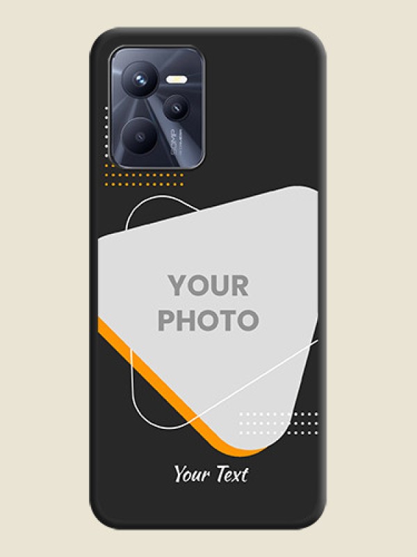 Custom Yellow Triangle on Photo on Space Black Soft Matte Phone Cover - Realme C35 - alternate view