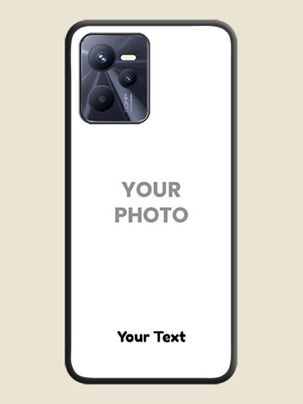 Custom Full Single Pic Upload With Text On Space Black Personalized Soft Matte Phone Covers -Realme C35 - alternate view