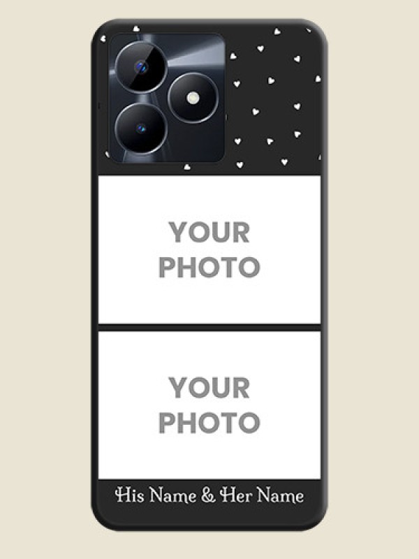 Custom Miniature Love Symbols with Name on Space Black Custom Soft Matte Back Cover - Realme C31 - alternate view
