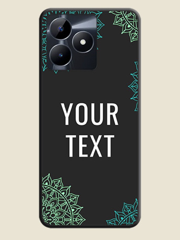Custom Your Name with Floral Design on Space Black Custom Soft Matte Back Cover - Realme C31 - alternate view