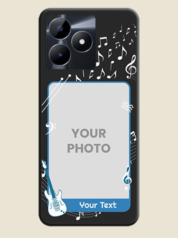 Custom Musical Theme Design with Text - Photo on Space Black Soft Matte Mobile Case - Realme C53 - alternate view
