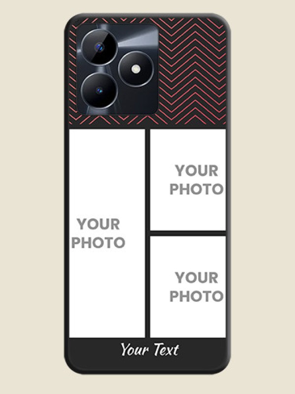 Custom Wave Pattern with 3 Image Holder on Space Black Custom Soft Matte Back Cover - Realme C53 - alternate view