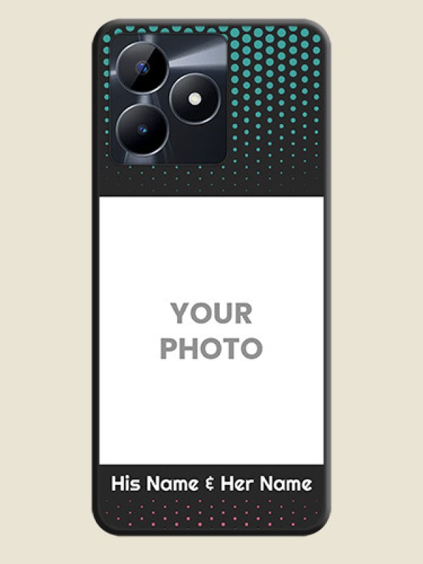 Custom Faded Dots with Grunge Photo Frame and Text on Space Black Custom Soft Matte Phone Cases - Realme C53 - alternate view