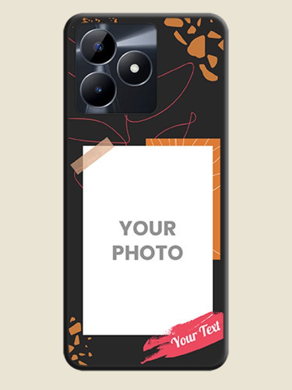 Custom Orange Photo Frame on Space Black Custom Soft Matte Phone Back Cover - Realme C53 - alternate view