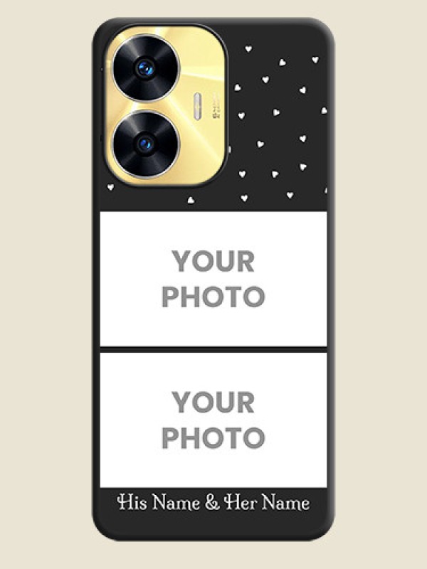 Custom Miniature Love Symbols with Name on Space Black Custom Soft Matte Back Cover - Realme C55 - alternate view