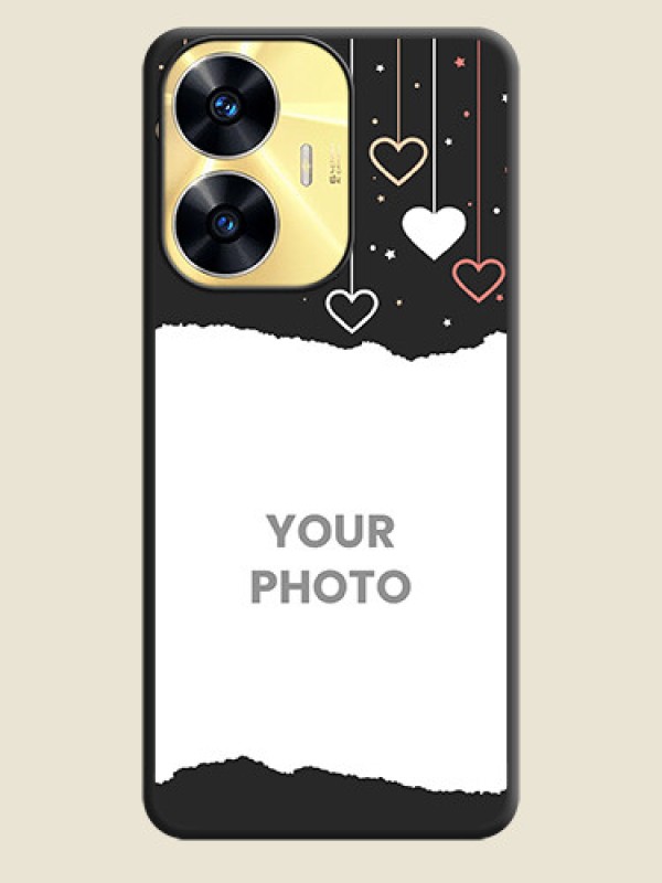 Custom Love Hangings with Splash Wave Picture on Space Black Custom Soft Matte Phone Back Cover - Realme C55 - alternate view
