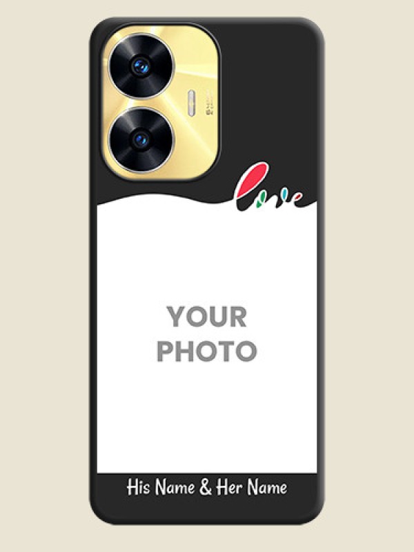 Custom Fall in Love Pattern with Picture on Photo on Space Black Soft Matte Mobile Case - Realme C55 - alternate view