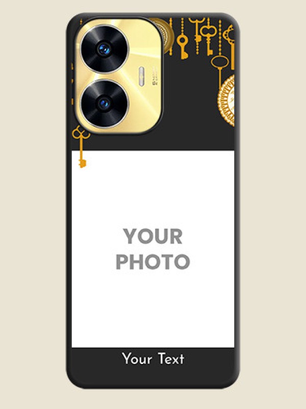 Custom Decorative Design with Text on Space Black Custom Soft Matte Back Cover - Realme C55 - alternate view