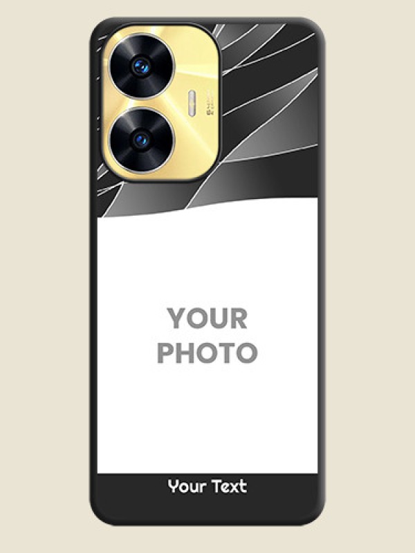 Custom Mixed Wave Lines on Photo on Space Black Soft Matte Mobile Cover - Realme C55 - alternate view