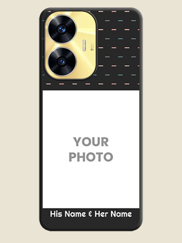 Custom Line Pattern Design with Text on Space Black Custom Soft Matte Phone Back Cover - Realme C55 - alternate view