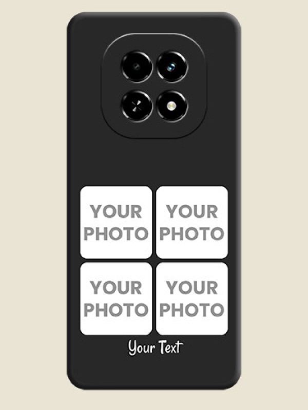 Custom Floral Art with 6 Image Holder on Photo On Space Black Custom Soft Matte Mobile Back Cover - Realme C63 5G - alternate view