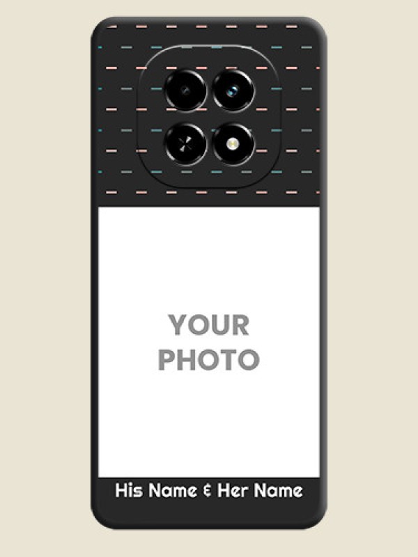 Custom Line Pattern Design with Text On Space Black Custom Soft Matte Mobile Back Cover - Realme C63 5G - alternate view
