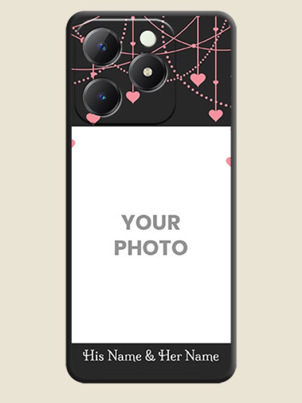 Custom Pink Love Hangings with Text On Space Black Custom Soft Matte Mobile Back Cover - Realme C63 - alternate view