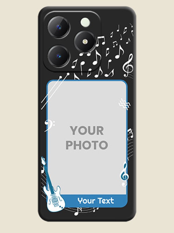 Custom Musical Theme Design with Text on Photo On Space Black Custom Soft Matte Mobile Back Cover - Realme C63 - alternate view