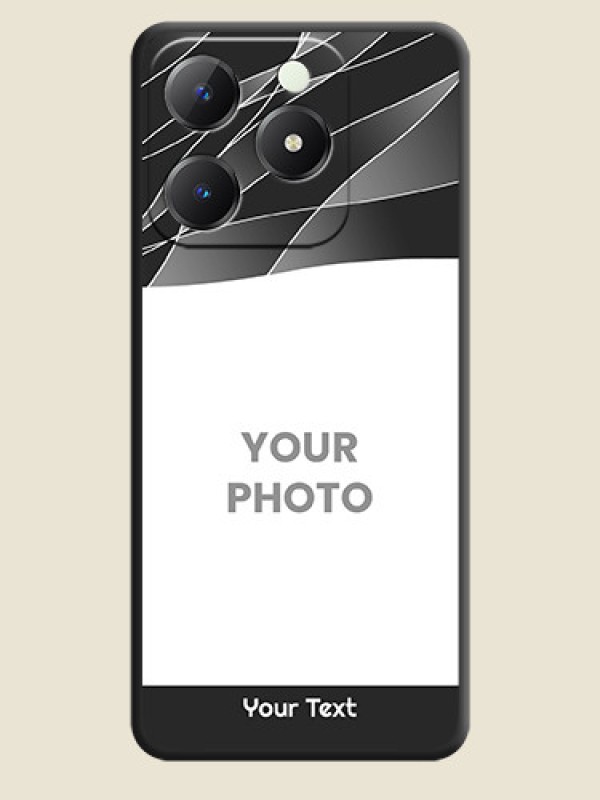 Custom Mixed Wave Lines on Photo On Space Black Custom Soft Matte Mobile Back Cover - Realme C63 - alternate view