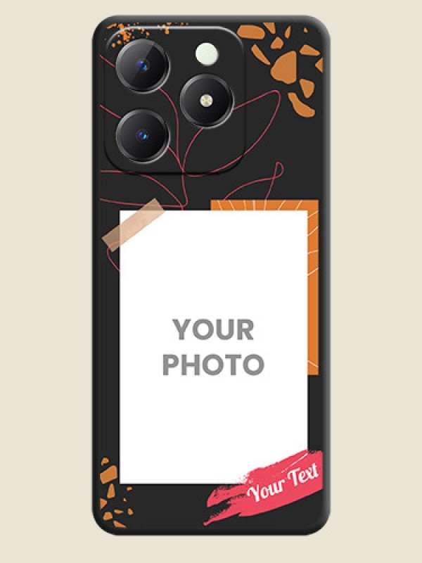 Custom Orange Photo Frame On Space Black Custom Soft Matte Mobile Back Cover - Realme C63 - alternate view