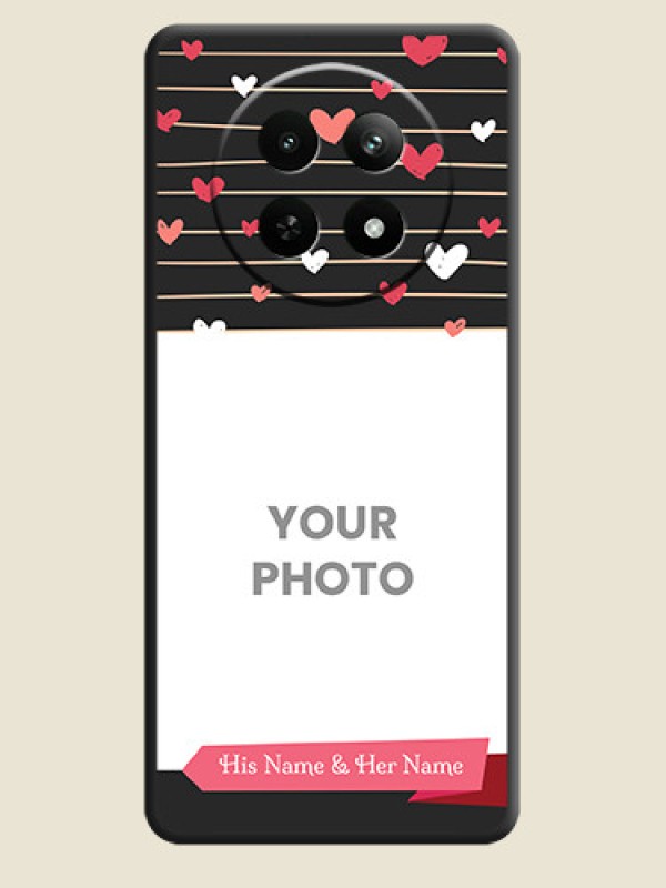 Custom Love Pattern with Name on Pink Ribbon - Photo on Space Black Soft Matte Back Cover - Realme C65 5G - alternate view