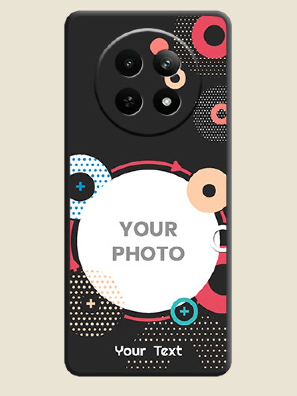 Custom Multicoloured Round Image on Personalised Space Black Soft Matte Cases - Realme C65 5G - alternate view