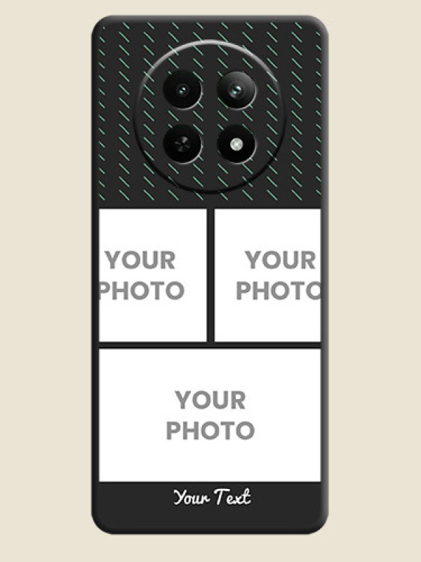 Custom Cross Dotted Pattern with 2 Image Holder on Personalised Space Black Soft Matte Cases - Realme C65 5G - alternate view