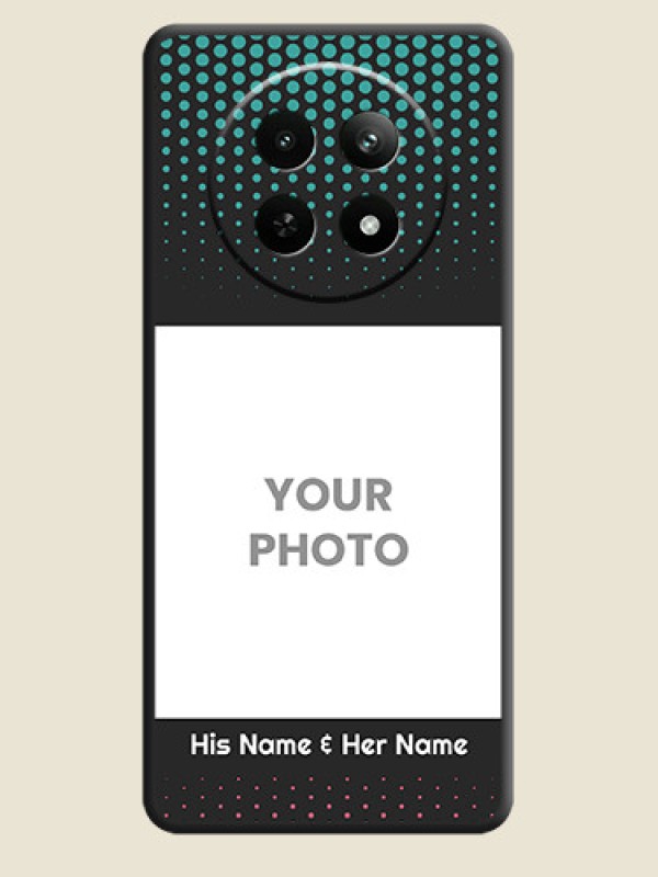 Custom Faded Dots with Grunge Photo Frame and Text on Space Black Custom Soft Matte Phone Cases - Realme C65 5G - alternate view