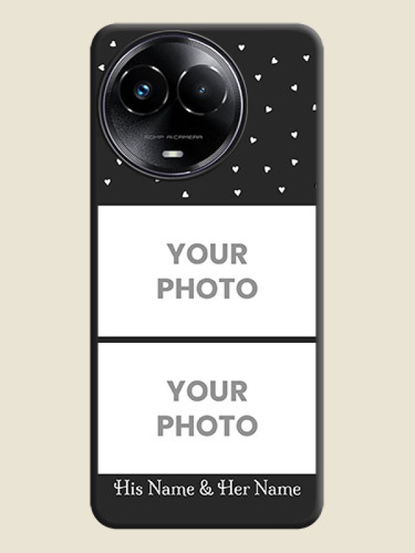 Custom Miniature Love Symbols with Name on Space Black Custom Soft Matte Back Cover - Realme C67 5G - alternate view