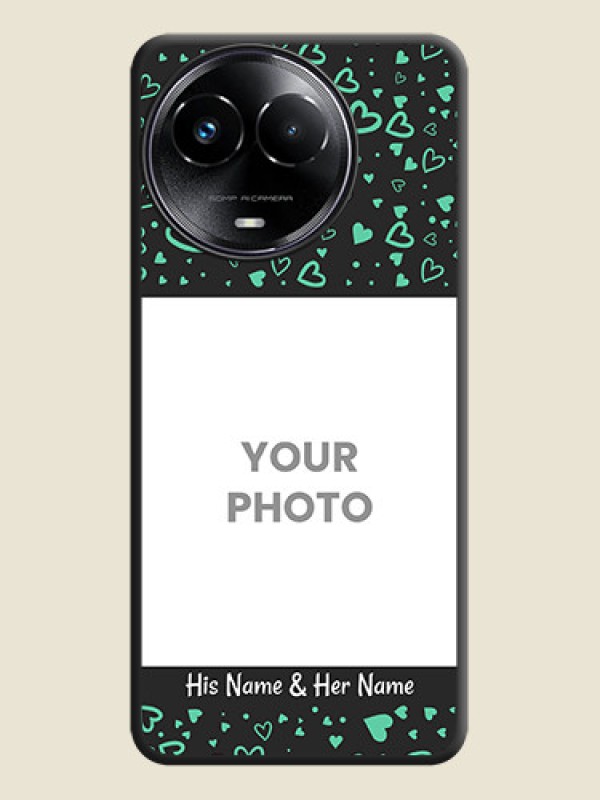 Custom Sea Green Indefinite Love Pattern - Photo on Space Black Soft Matte Mobile Cover - Realme C67 5G - alternate view