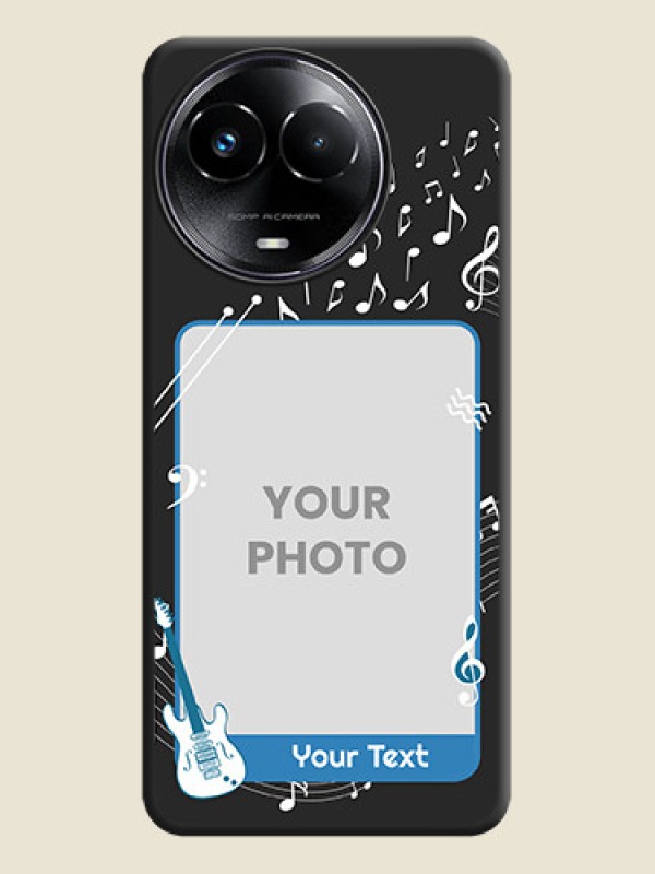 Custom Musical Theme Design with Text - Photo on Space Black Soft Matte Mobile Case - Realme C67 5G - alternate view
